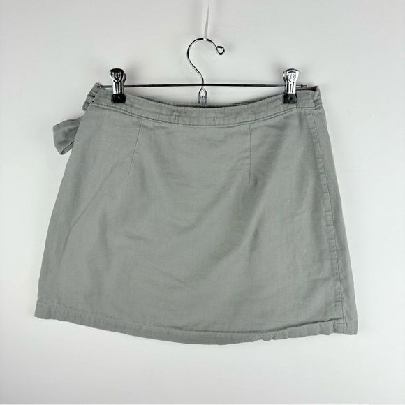 Abercrombie & Fitch Women’s Wrap Bow Mini Skirt Gray Preppy Small - Picture 3 of 6